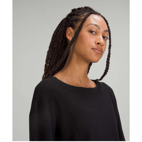 Lululemon Cashmere Reversible Soft Relaxed Sweater Black 10 NWOT - Picture 5 of 13